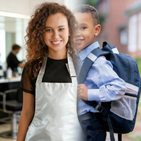 coiffeur tablier enfant cartable